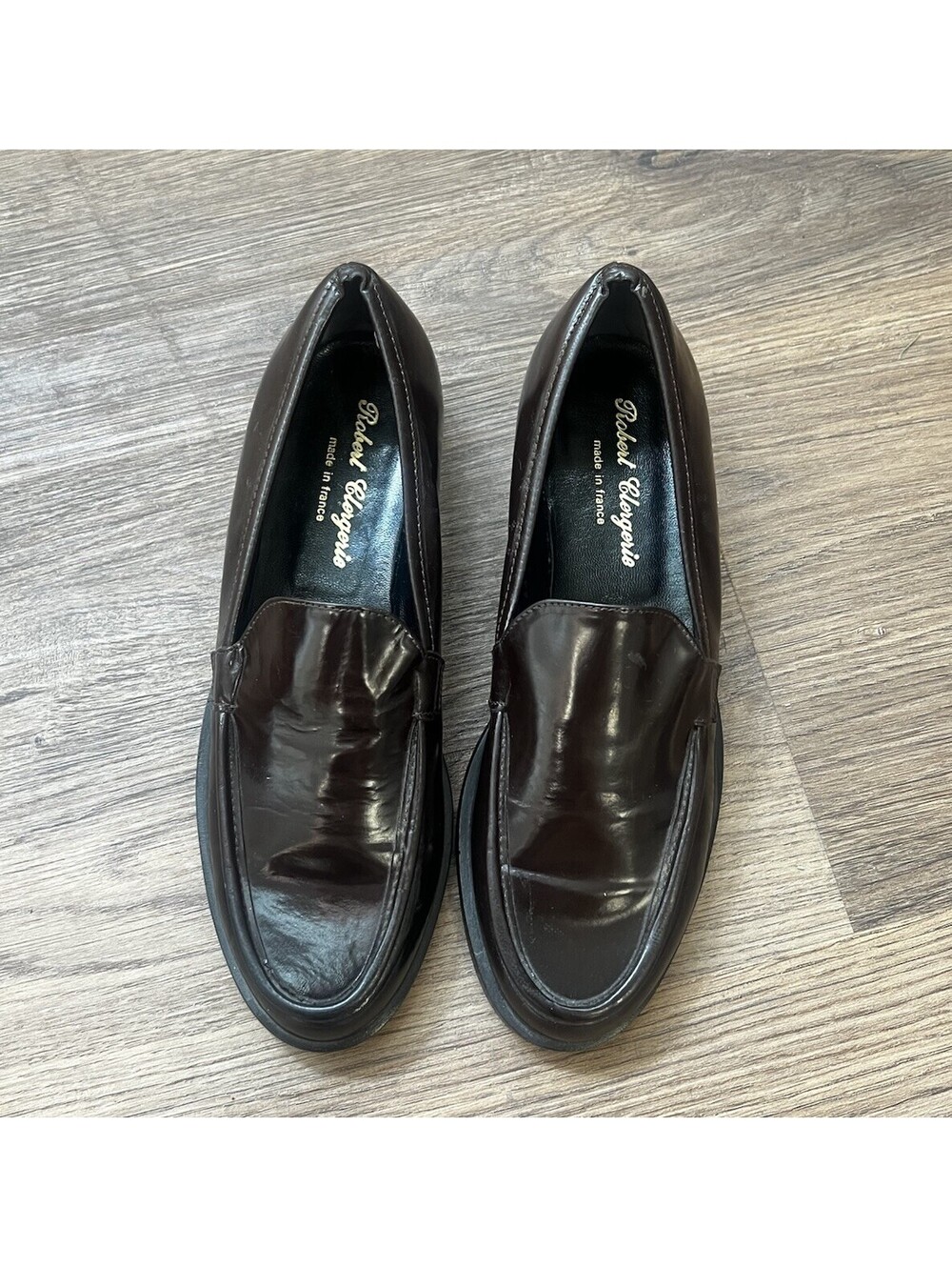 Robert Clergerie Made in France Dark Brown Leather Loafers Womens Size 7 AA